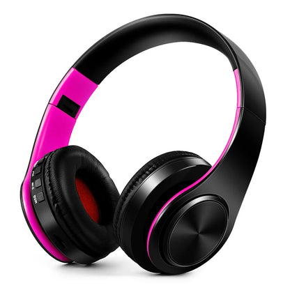 Auriculares sem fios Bluetooth dourados, com microfone incorporado e compatibilidade universal com Android e iOS.