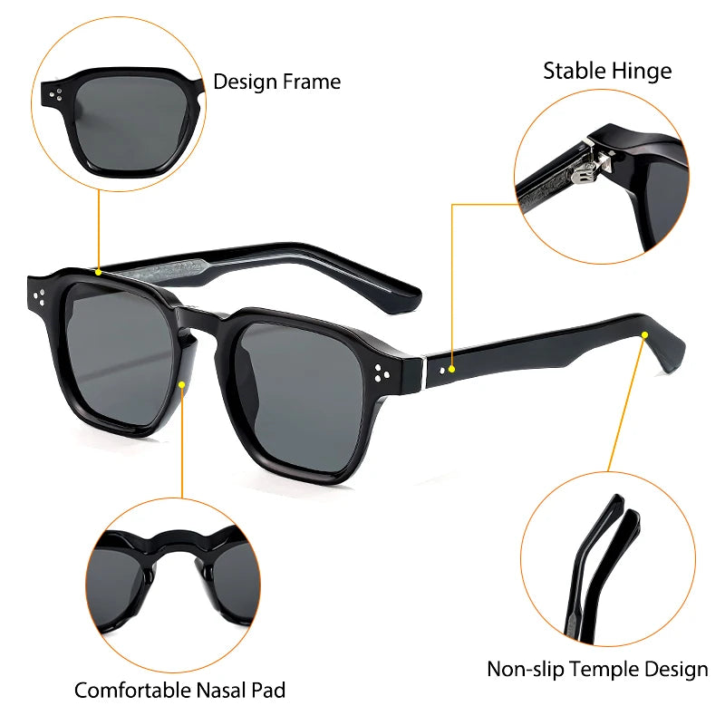 Óculos de Sol Quadrados Vintage com Lentes Degradê
