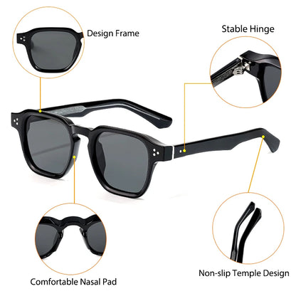Óculos de Sol Quadrados Vintage com Lentes Degradê