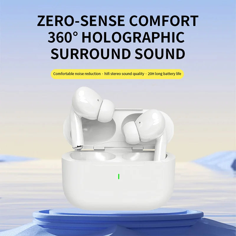 Auriculares Bluetooth sem fios Air Pro 2025 TWS, auriculares HiFi com redução de ruído, à prova de água, para iPhone e Android.