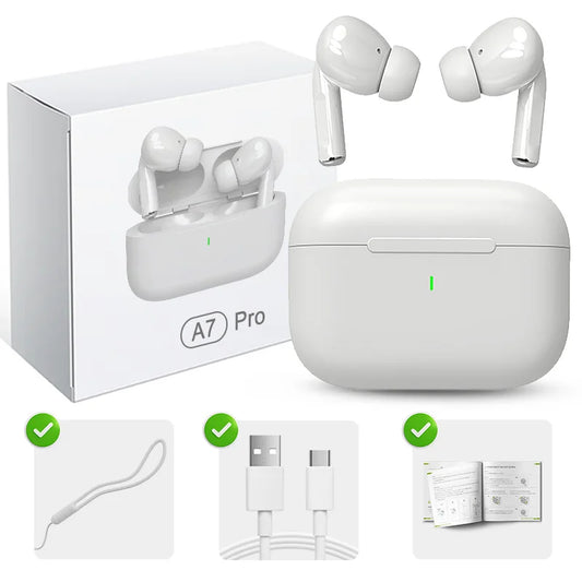 Auriculares Bluetooth sem fios Air Pro 2025 TWS, auriculares HiFi com redução de ruído, à prova de água, para iPhone e Android.